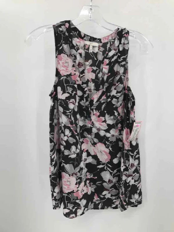 Pre-Owned Joie Black Size Small Floral Tank Top peach tank top