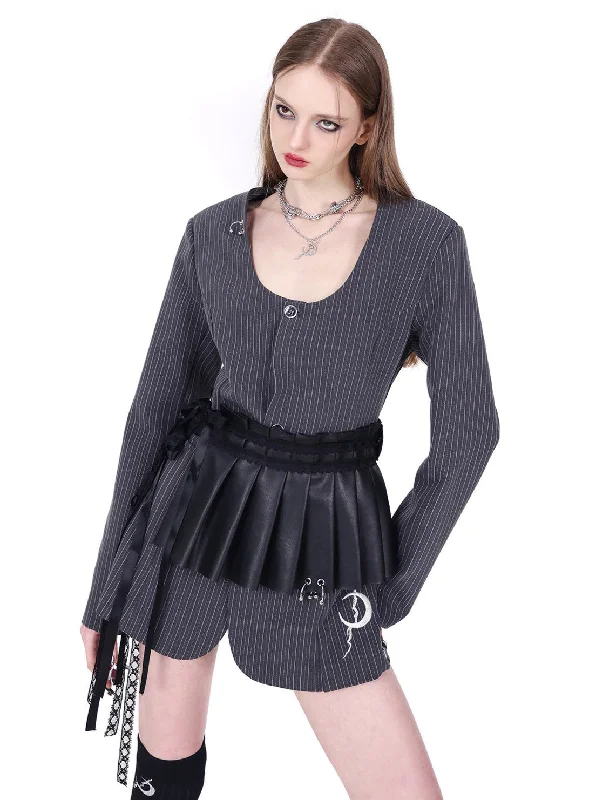 PINKSPINK Gothic Punk Mini Skirt - Jet Black linen skirt natural