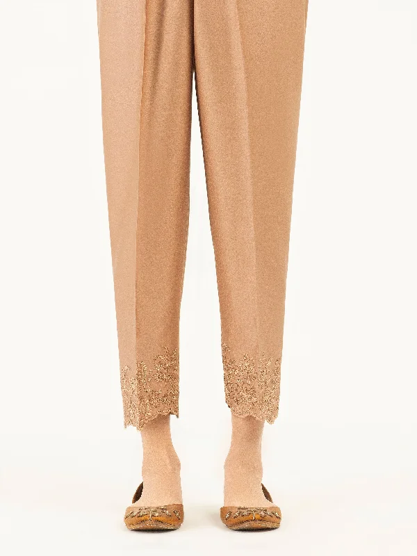 Embroidered Satin Trousers(Pret) Trousers practical durable