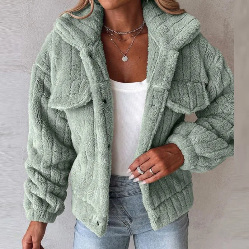 Advbridge Fashion Women Long Sleeve Button Woolen Outwear Warm Fleece Motorcycle Girls Jacket Turn Down Collar Solid Thickness Coats Snapped Jacket Toggled Jacket Drawstring Jacket Advbridge Fashion Women Long Sleeve Button Woolen Outwear Warm Fleece Motorcycle Girls Jacket Turn Down Collar Solid Thickness Coats Snapped Jacket Toggled Jacket Drawstring Jacket