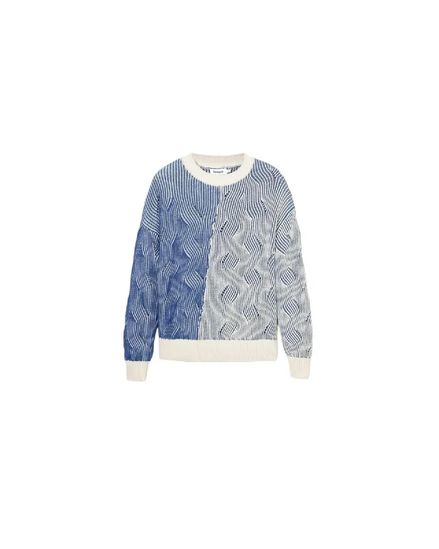 Desigual Cotton Knit Sweater with Polyamide Blend Chenille Fabric Brocade Fabric Lace Fabric Desigual Cotton Knit Sweater with Polyamide Blend Chenille Fabric Brocade Fabric Lace Fabric