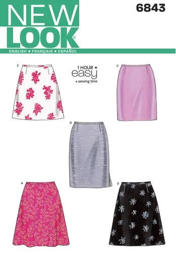 Newlook Pattern 6843 Misses Skirts chiffon skirt flowing