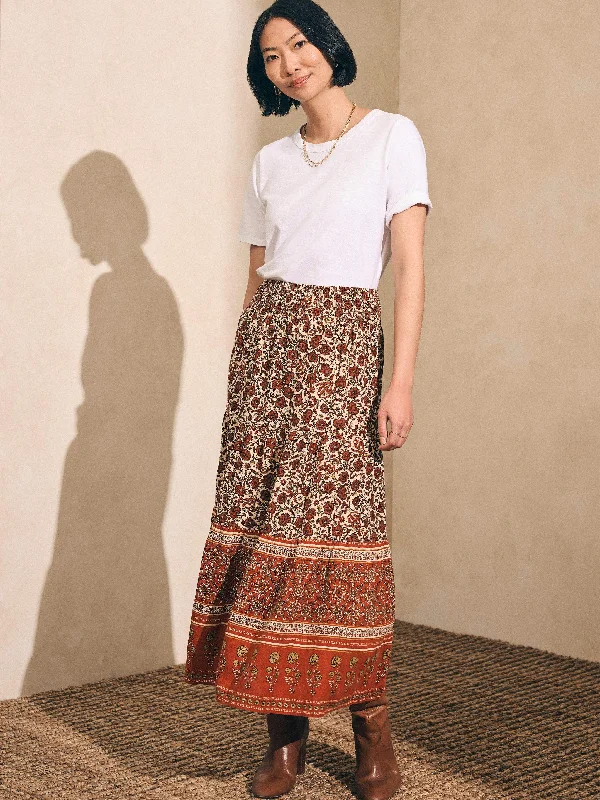 Harlow Skirt - Umber Folly Floral wool skirt sturdy