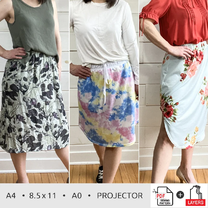 Everyday Skirt Pattern | Women Sizes 00-20 lightweight skirt design