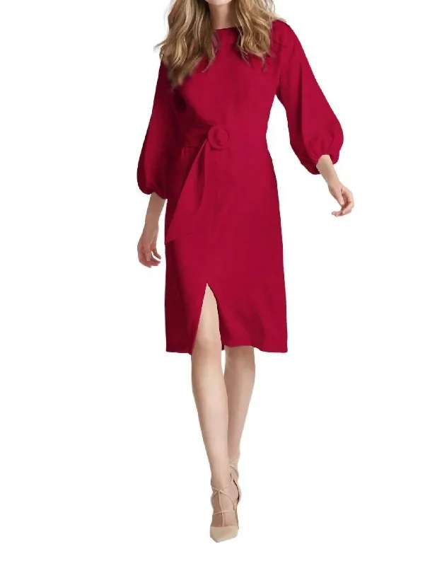 Annie Dress In Dark Red