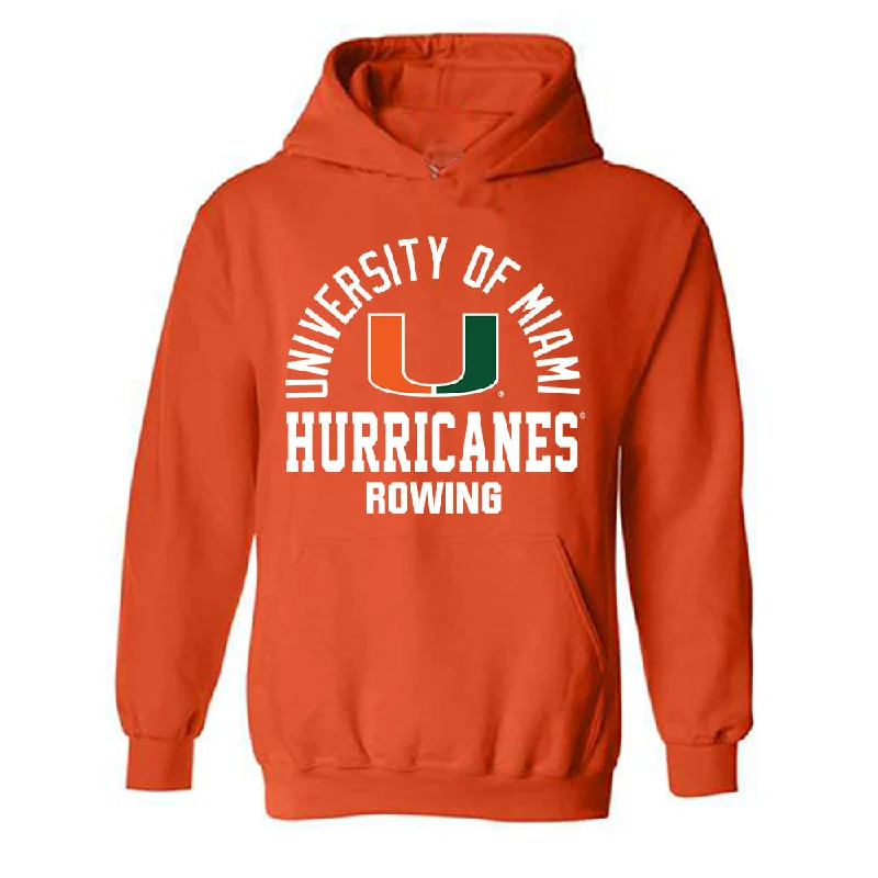 Miami - NCAA Women's Rowing : Abby Evans - Classic Shersey Hooded Sweatshirt Hoodie with Earth Tones Natural Calm