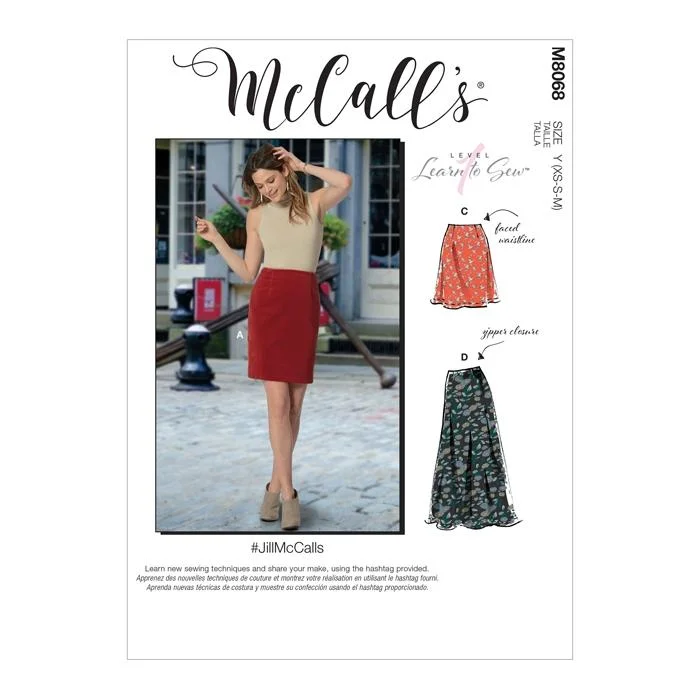 McCall's Pattern M8068 Misses' Skirts in Three Lengths athletic skirt fit