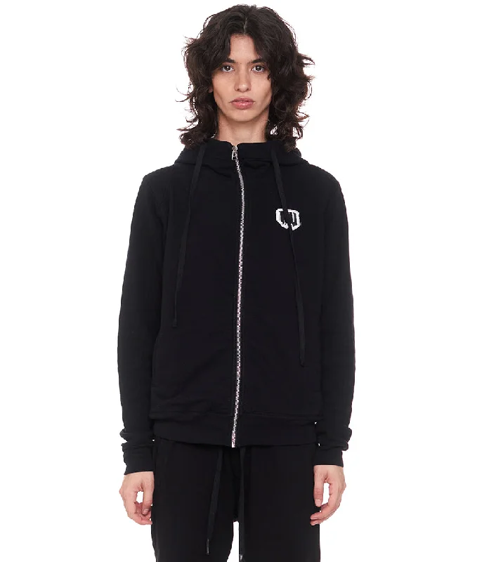 women's nu zip hoodie Hoodie with Rhinestones Sparkly Elegant