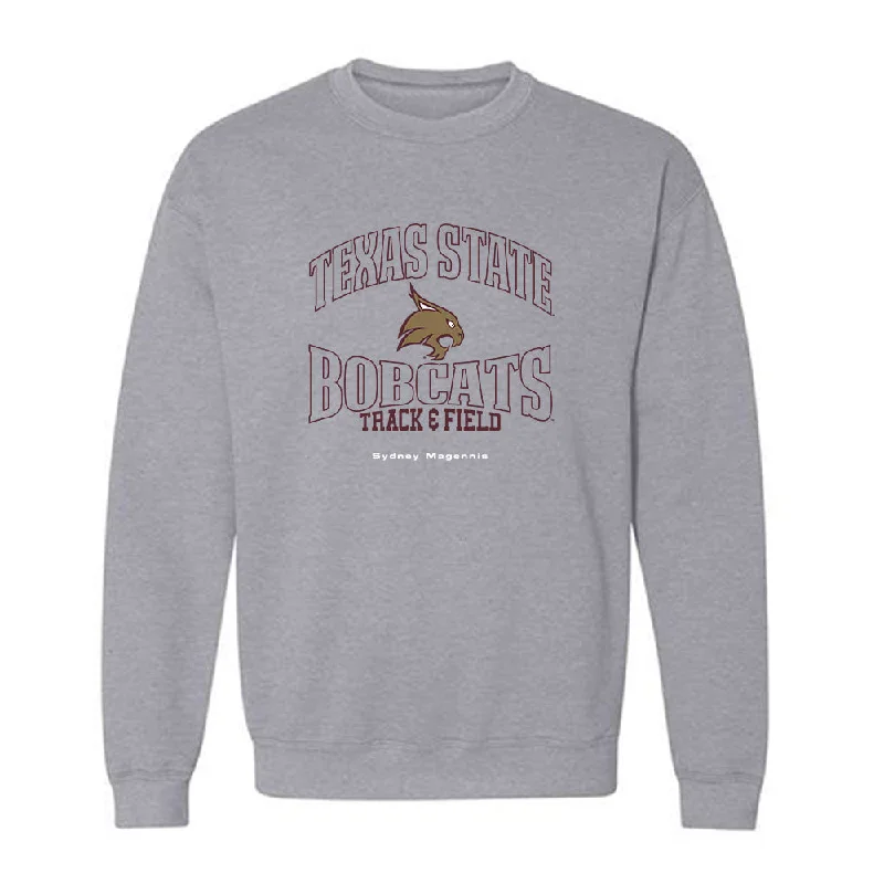 Texas State - NCAA Women's Track & Field : Sydney Magennis - Crewneck Sweatshirt Cotton Hoodie Fleece Lining Warmth