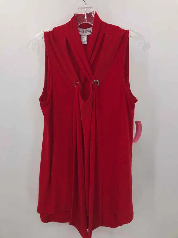 Pre-Owned Joseph Ribkoff Red Size 10 Tank Top essential tank top