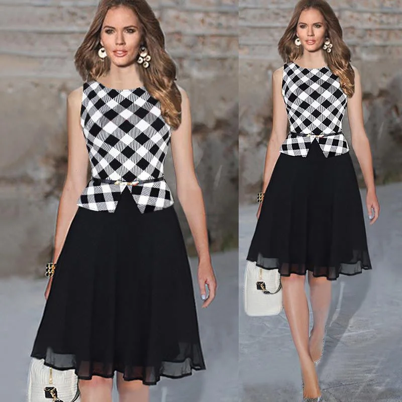 Black white plaid