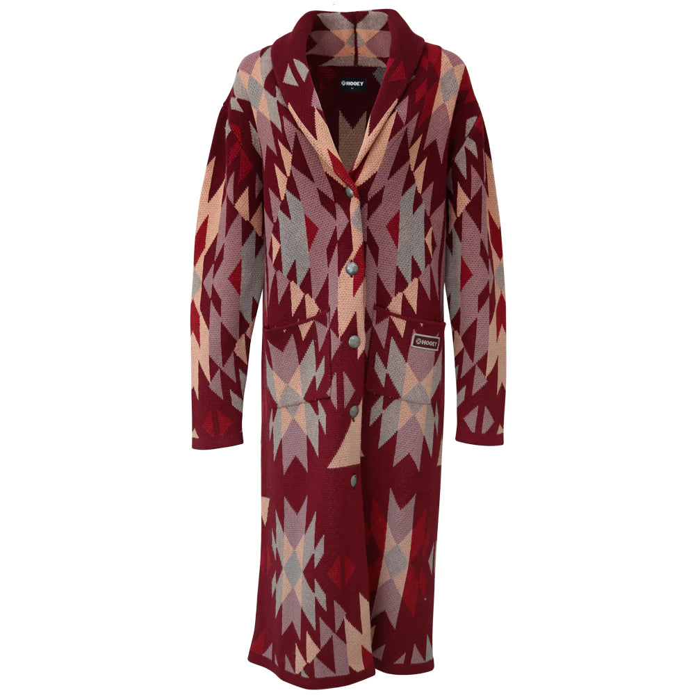 Hooey Ladies' Aztec Print Sweater Duster Sweater Knitwear Pullover