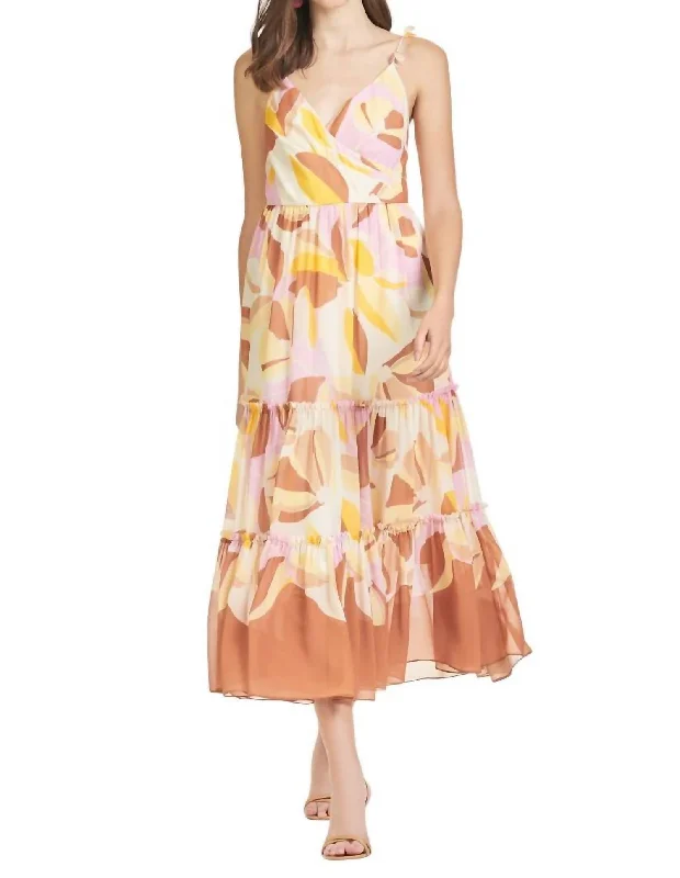 Dalia Dress In Pink/yellow Floral