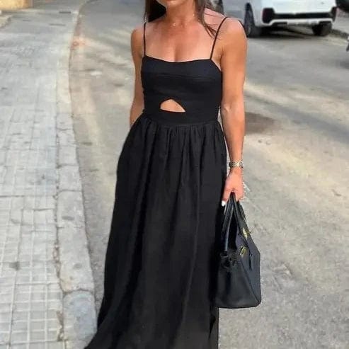 Rosa Clothing Spaghetti Strap Cut Out French Dress