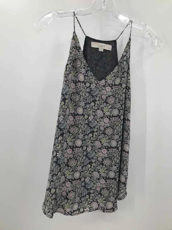 Pre-Owned Loft Grey Size XSP Floral Tank Top crossback tank top