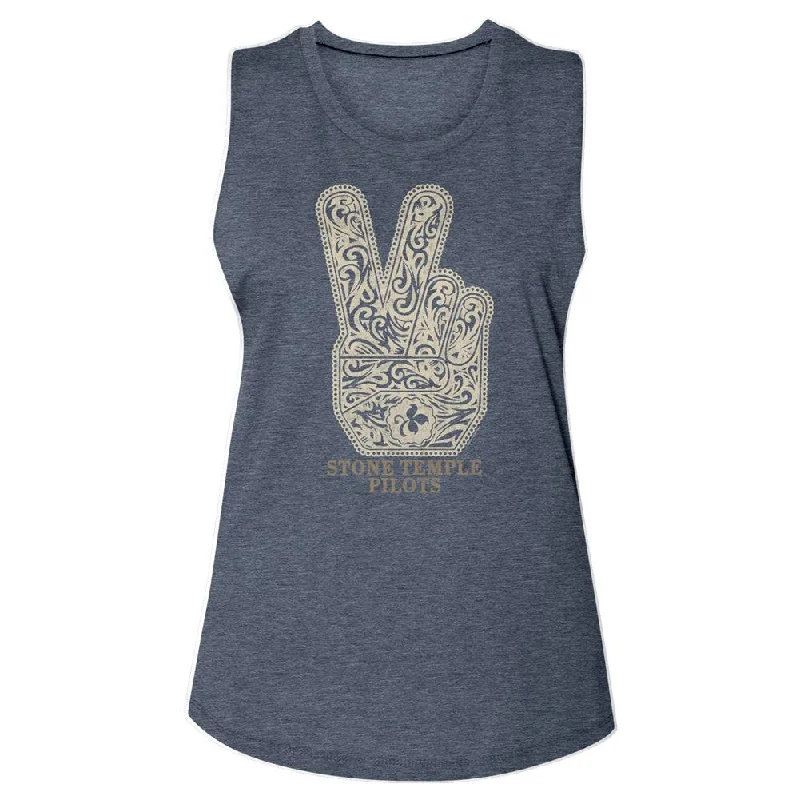 Women Exclusive STONE TEMPLE PILOTS Eye-Catching Muscle Tank, Peace gym tank top