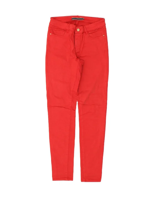 MASSIMO DUTTI Womens Skinny Casual Trousers EU 38 Medium W28 L30  Red Trousers Harem Relaxed Fit