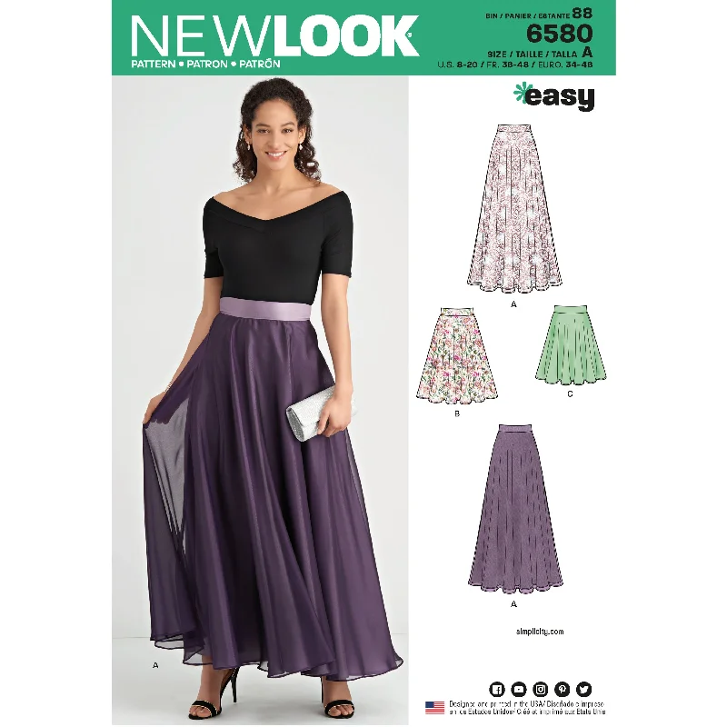 Newlook Pattern 6580 Misses' Circle Skirt corduroy skirt textured