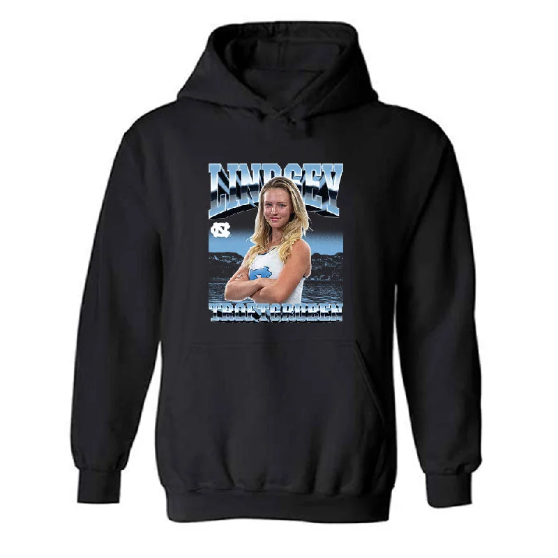 UNC - NCAA Women's Rowing : Lindsey Troftgruben - Player Collage Hooded Sweatshirt Hoodie with Drawcord Adjustable Secure