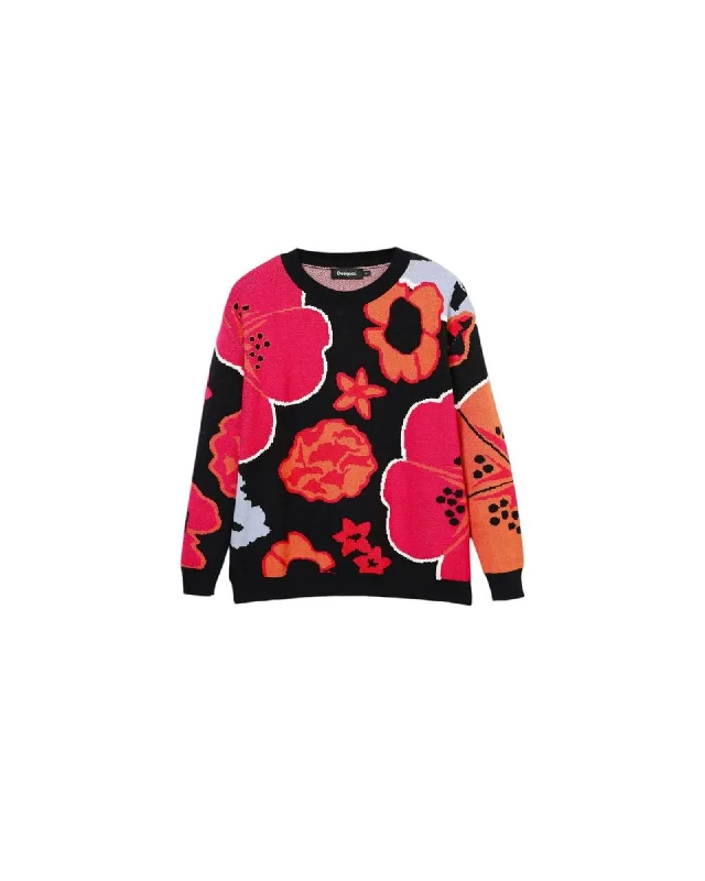 Desigual Viscose Blend Knit Sweater Elasticated Padded Insulated