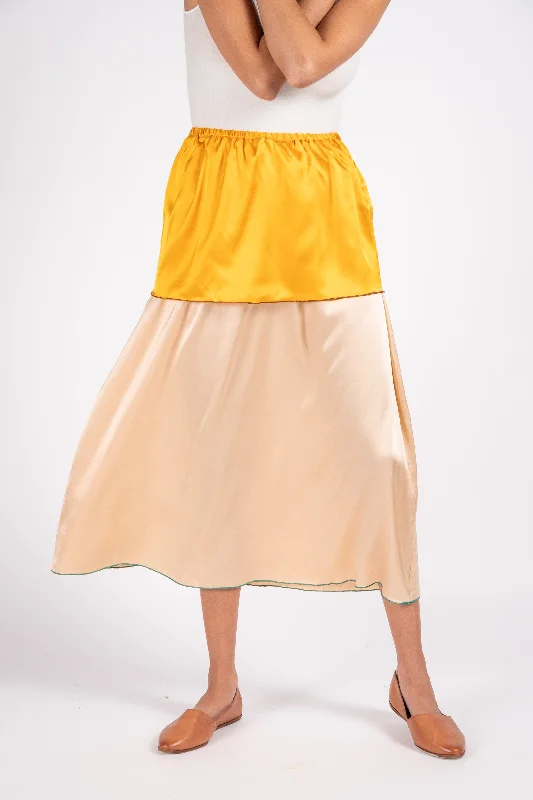 Say skirt in silk satin corduroy skirt textured