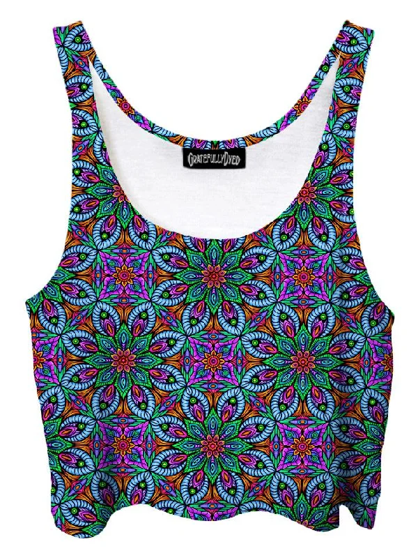 Octagasm Sacred Geometry Flower Mandala Crop Top Knit Fabric Woven Fabric Fleece Fabric