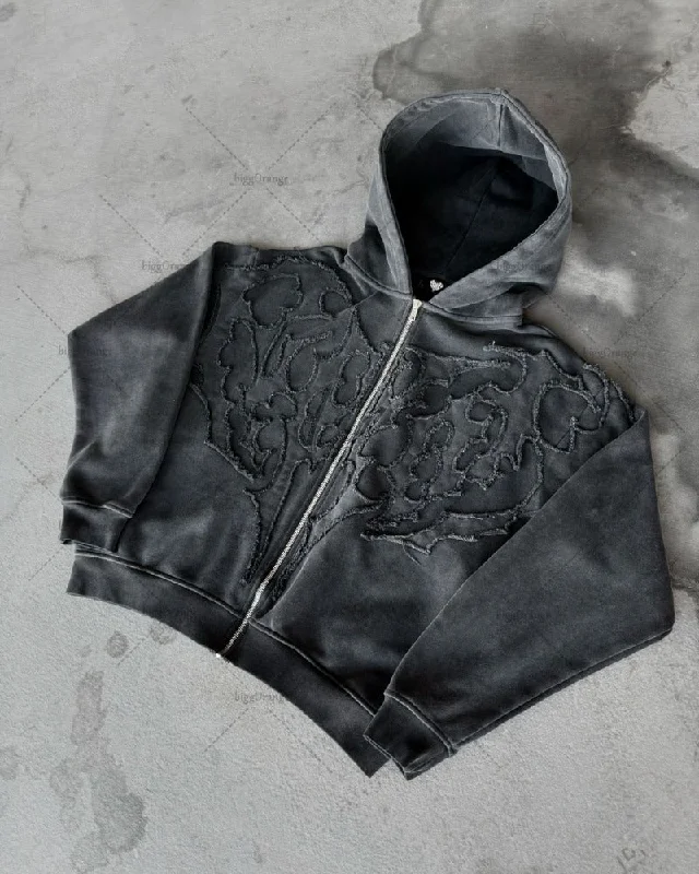 Advbridge American Trend Y2K Streetwear Jacket Gothic Punk Embroidered Zipper Hoodie Men Harajuku Retro Casual Oversized Sweatshirt Women Chenille Jacket Brocade Jacket Lace Jacket Advbridge American Trend Y2K Streetwear Jacket Gothic Punk Embroidered Zipper Hoodie Men Harajuku Retro Casual Oversized Sweatshirt Women Chenille Jacket Brocade Jacket Lace Jacket