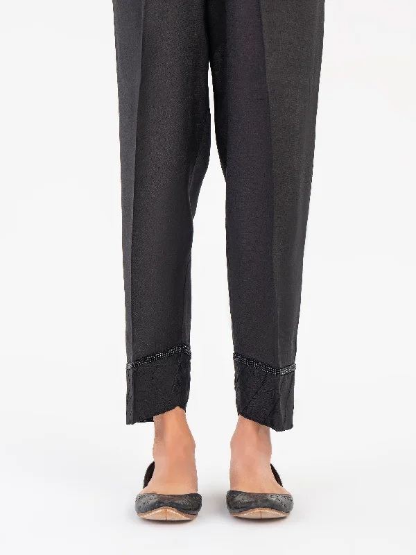 Dyed Raw Silk Trouser (Pret) Trousers practical easy-care