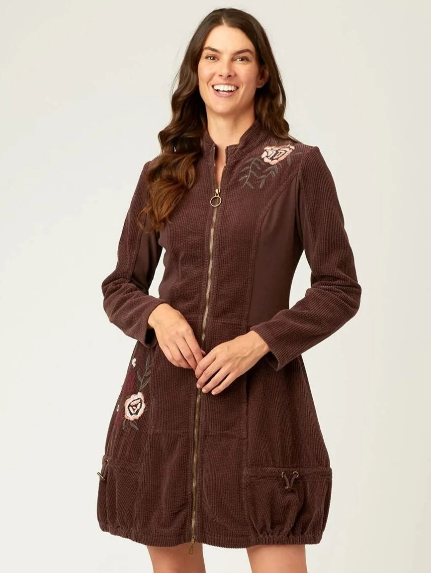 Chapman jacket dress in belge Ribbed Jacket Pleated Jacket Ruffled Jacket