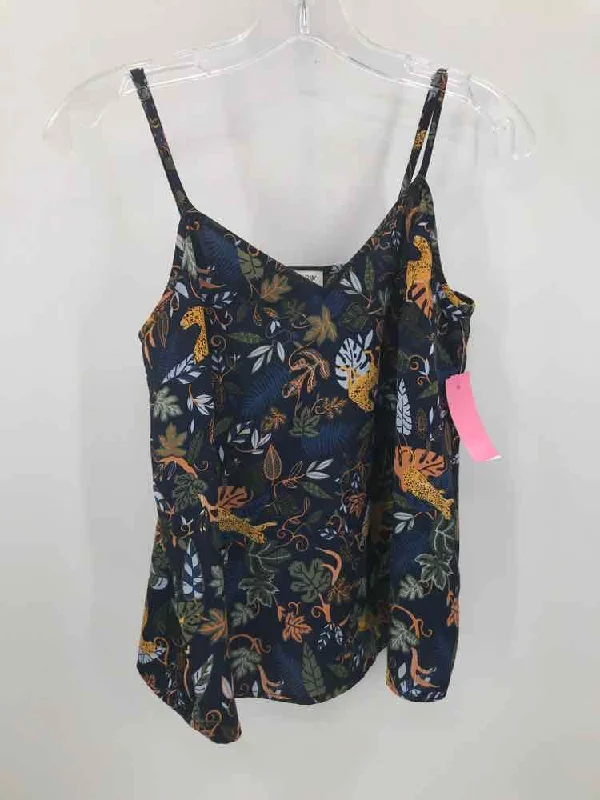 Pre-Owned J Crew Navy Size 2 Tank Top striped tank top