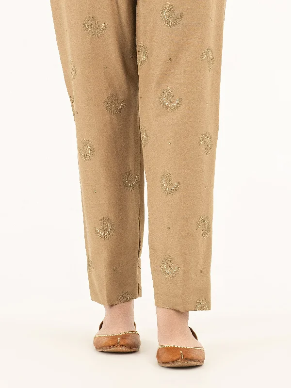 Embroidered Winter Cotton Trousers Trousers Office Stylish