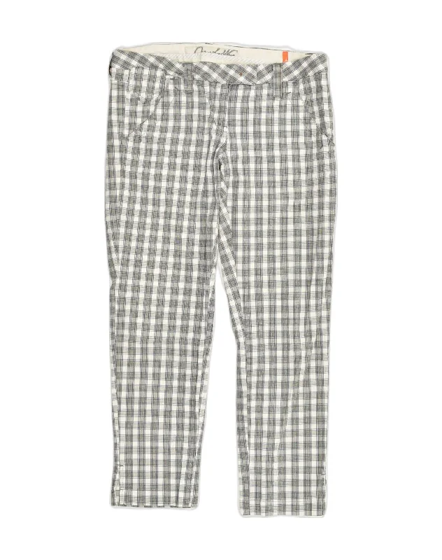 MURPHY & NYE Womens Tapered Casual Trousers W30 L25 Grey Check Cotton Skinny Trousers Denim Stretchy MURPHY & NYE Womens Tapered Casual Trousers W30 L25 Grey Check Cotton Skinny Trousers Denim Stretchy