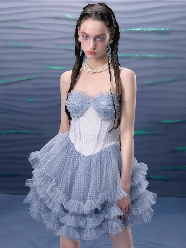 Plaid suspender skirt and corset【s0000006769】 cashmere skirt fine