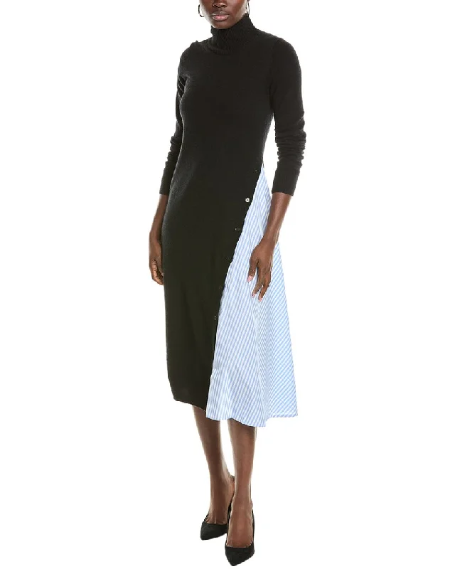 NAADAM Asymmetrical Hybrid Turtleneck Wool & Cashmere-Blend Sweaterdress Zippered Front Buttoned Front Snap Front NAADAM Asymmetrical Hybrid Turtleneck Wool & Cashmere-Blend Sweaterdress Zippered Front Buttoned Front Snap Front