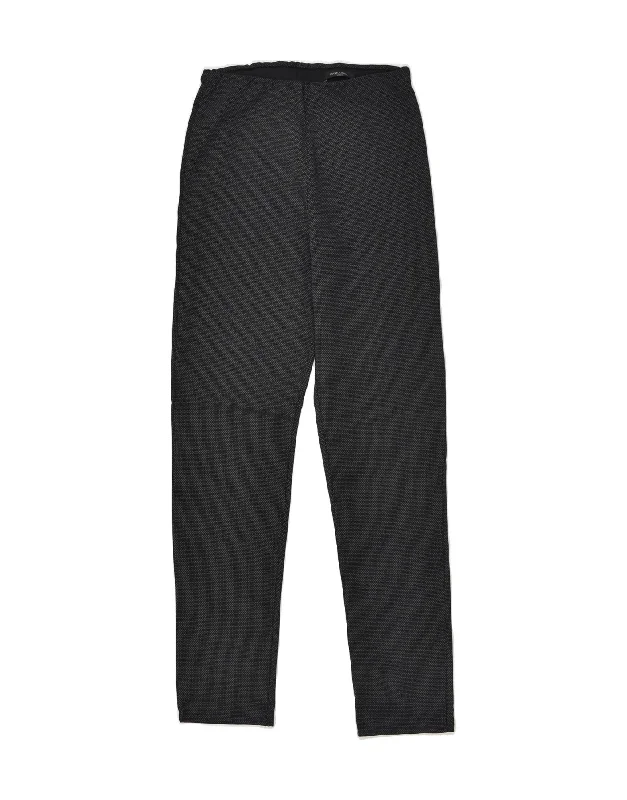 PIAZZA ITALIA Womens Slim Trousers W26 L29  Grey Geometric Trousers Denim Distressed
