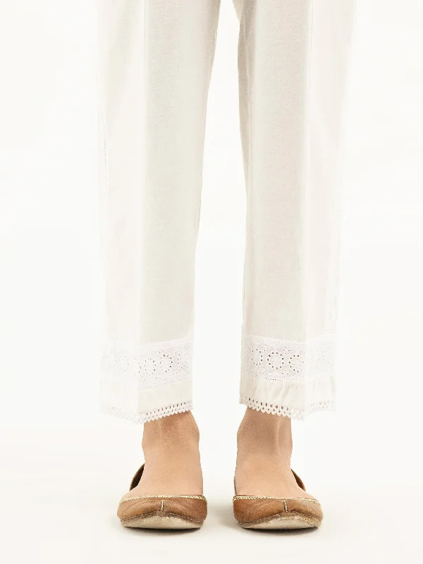 Embroidered Cambric Trousers(Pret) Trousers Summer Linen