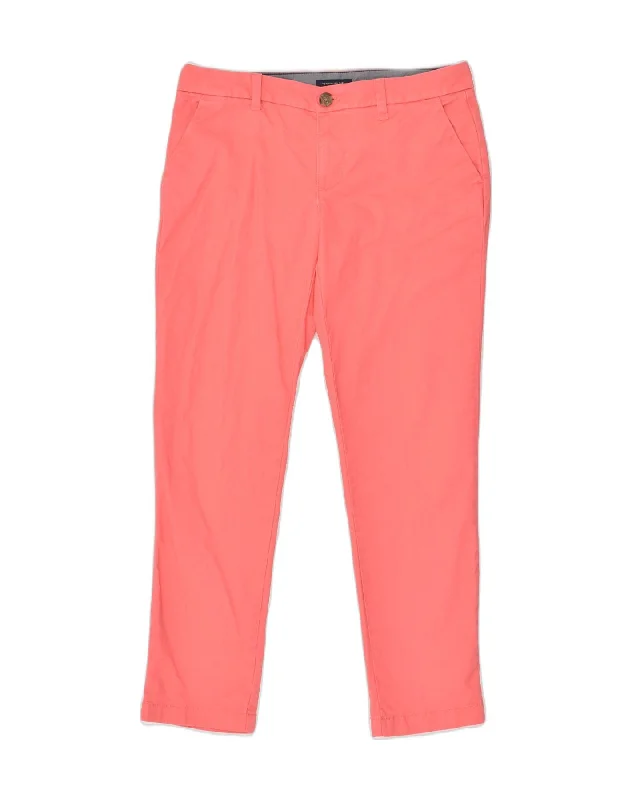 TOMMY HILFIGER Womens Slim Casual Trousers US 6 Medium W34 L30 Pink Cotton Trousers Elastic Waist Soft TOMMY HILFIGER Womens Slim Casual Trousers US 6 Medium W34 L30 Pink Cotton Trousers Elastic Waist Soft
