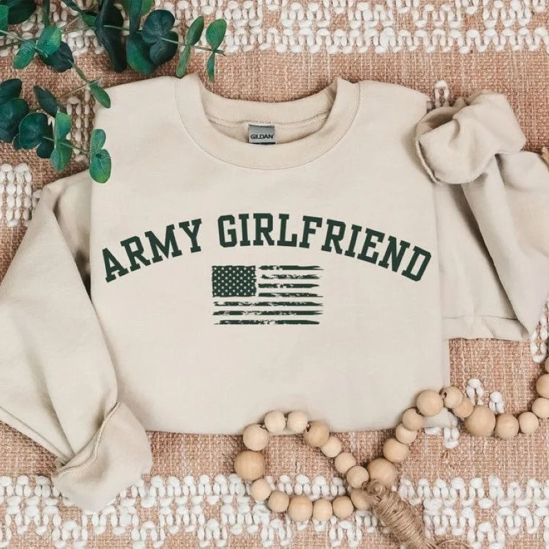 Proud Army Girlfriend Sweatshirt, Army Girlfriend Crewneck, Army Girlfriend Shirt, Military Girlfriend, Army Girlfriend Gift, Deployment Hoodie with Back Slit Movement Comfort Proud Army Girlfriend Sweatshirt, Army Girlfriend Crewneck, Army Girlfriend Shirt, Military Girlfriend, Army Girlfriend Gift, Deployment Hoodie with Back Slit Movement Comfort