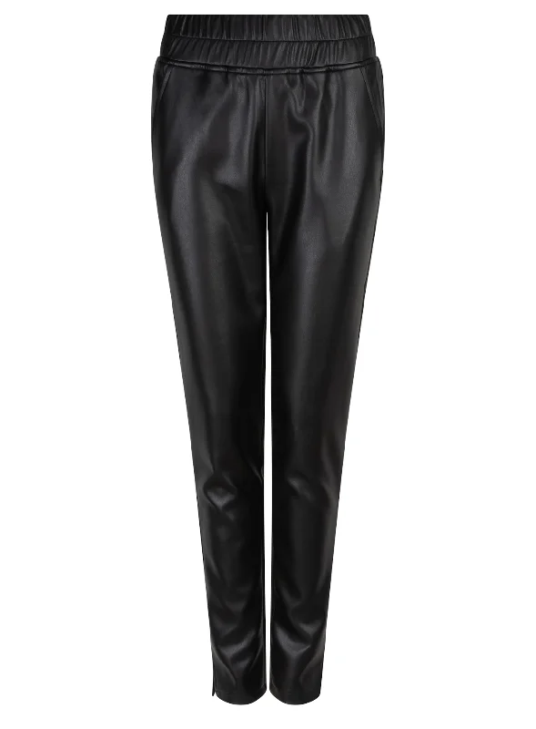 SALE Trousers Tregging Vegan Leather-Black Trousers Cargo Utility