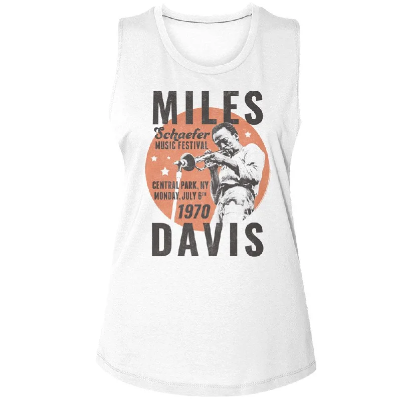 MILES DAVIS Tank Top for Ladies, 1970 Circle black tank top