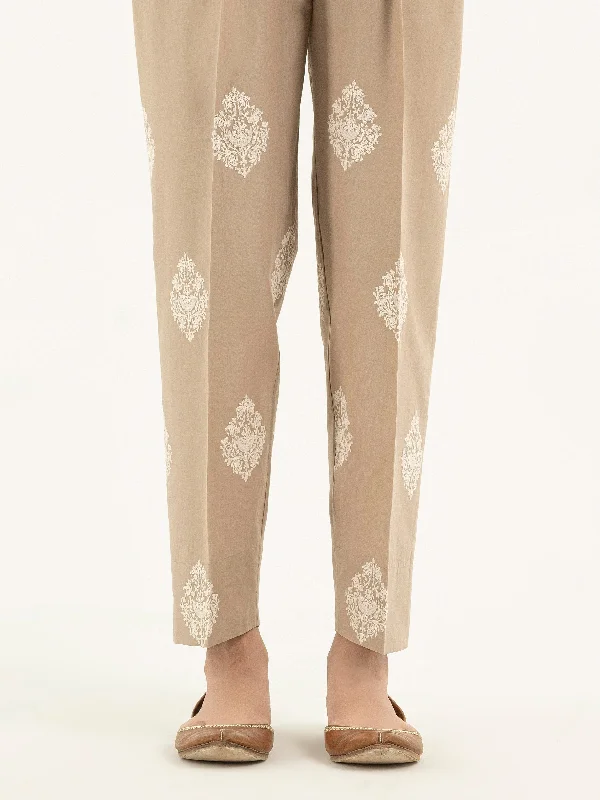 Embroidered Cambric Trousers(Pret) Trousers Print Floral