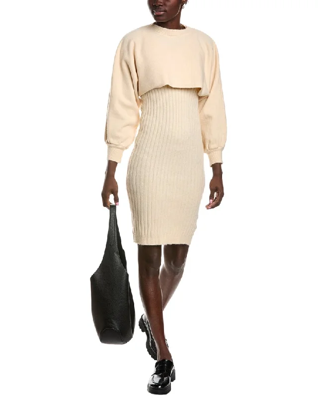 Lyra & Co 2Pc Sweater & Dress Set Lace Blend Ribbed Blend Corduroy Blend