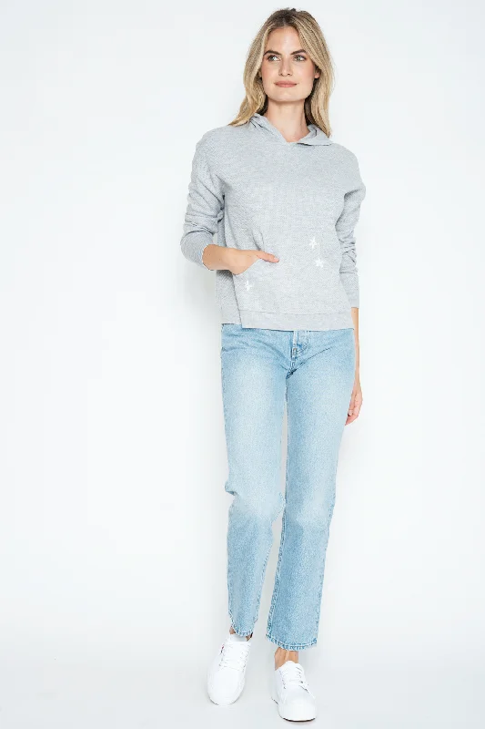 One Grey Day | Tash Daisy Embroidered Hoodie Hoodie with Toggle Buttons Decorative Unique One Grey Day | Tash Daisy Embroidered Hoodie Hoodie with Toggle Buttons Decorative Unique