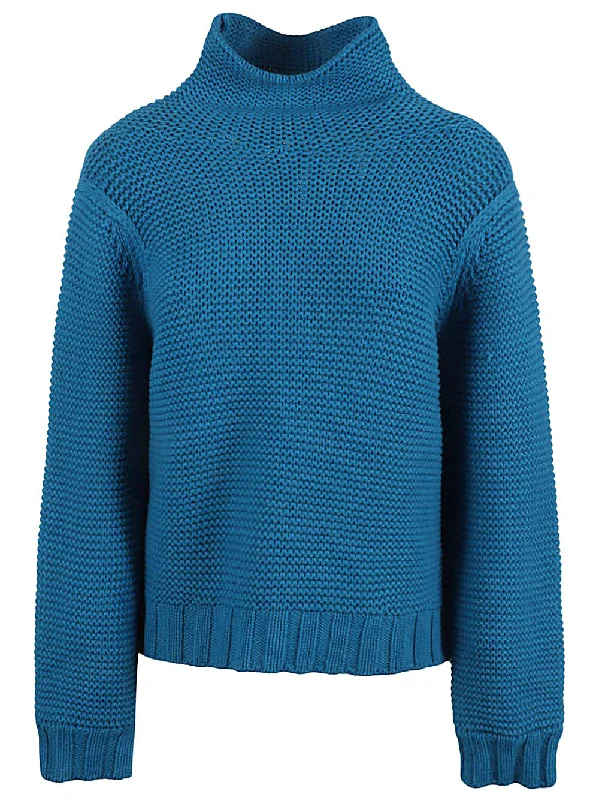 Liviana Conti Women's Sweaters Blue Polka Dot Checkered Tartan