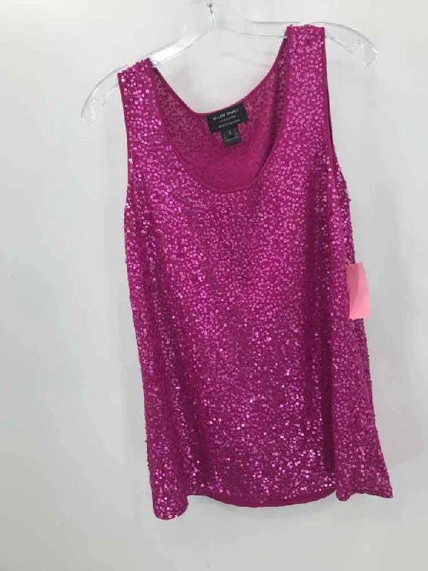 Pre-Owned Ellen Tracy Pink Size Small Sequin Tank Top lime green tank