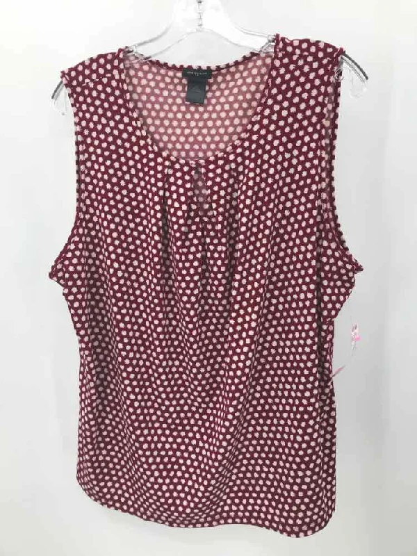 Pre-Owned Ann Taylor Red Size XL Tank Top ivory tank top