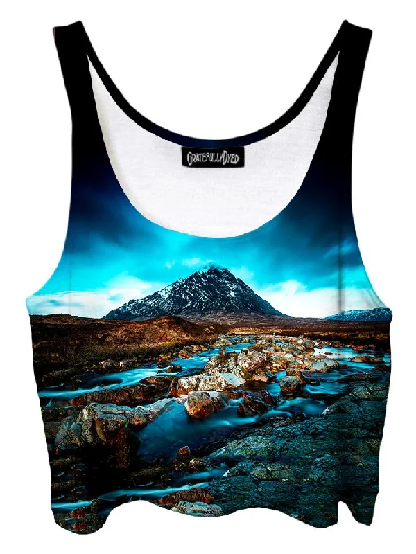 Escape Mountain River Crop Top Fleece Nylon Spandex