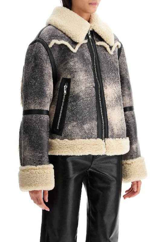 Stand Studio Lessie Faux Shearling Jacket Trench Coat Raincoat Waterproof Jacket