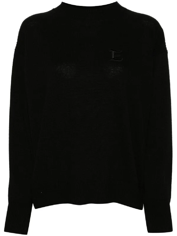Ermanno Firenze Women's Sweaters Black Nylon Fabric Polyester Fabric Spandex Fabric