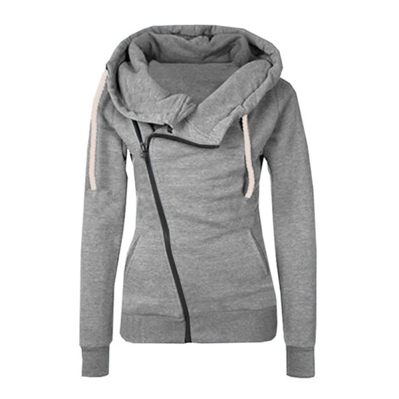 Women Sweatshirts Solid Color Hooded Jacket Long Sleeve Women's Hoodie Zipper Fall Women Coat Zip Front Button Front Snap Front